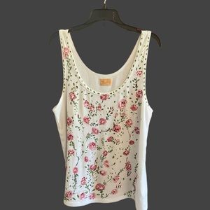 Hand painted tank top from the roses collection by artist YLeon one of a kind.